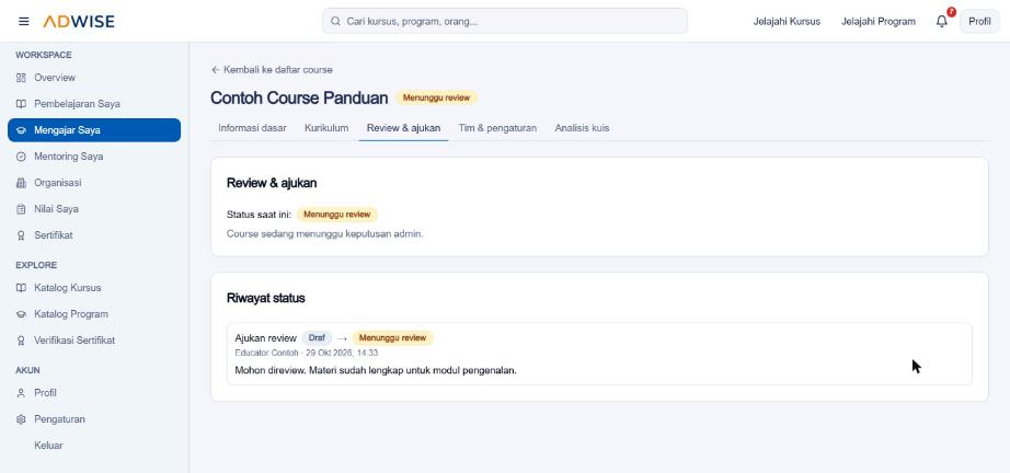 Course menunggu review