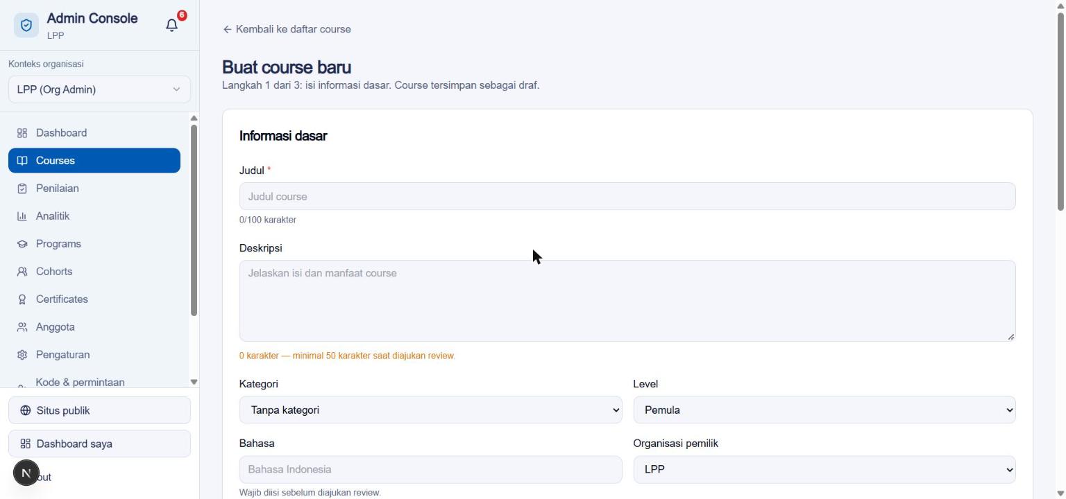 Form informasi dasar