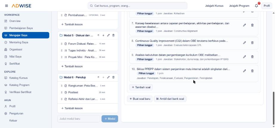Daftar soal kuis